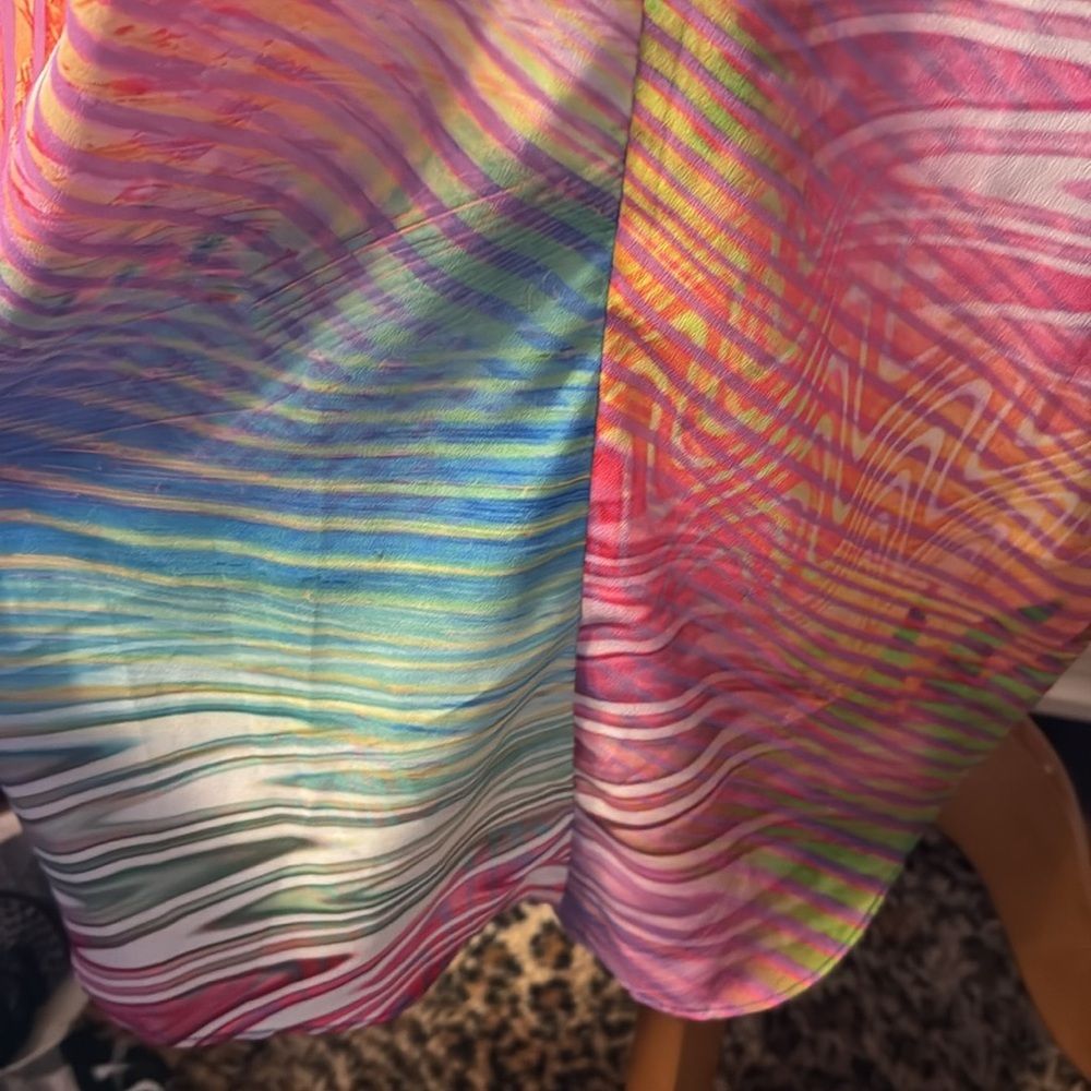 Multicolor Sleeveless Dress, crossover front - Picture 7 of 13